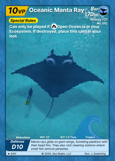 SeaRealm card featuring Oceanic Manta Ray