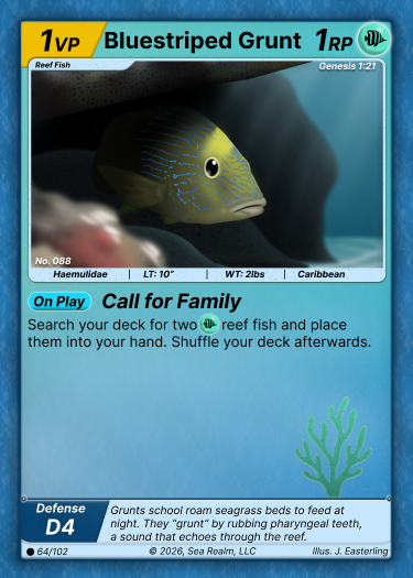 Bluestriped Grunt SeaRealm card