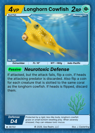 SeaRealm card featuring Longhorn Cowfish