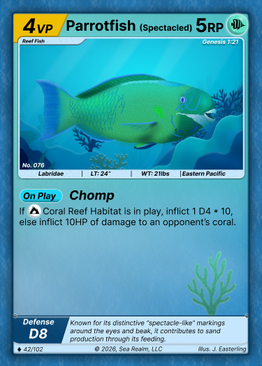 Spectacled Parrotfish SeaRealm card