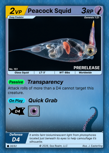 Peacock Squid SeaRealm card