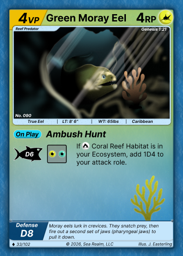 Green Moray Eel SeaRealm card