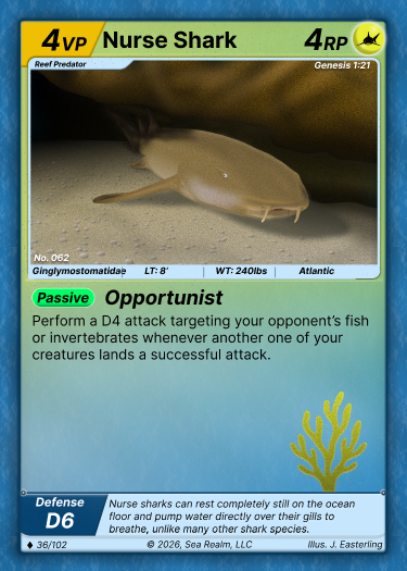 SeaRealm card featuring Nurse Shark