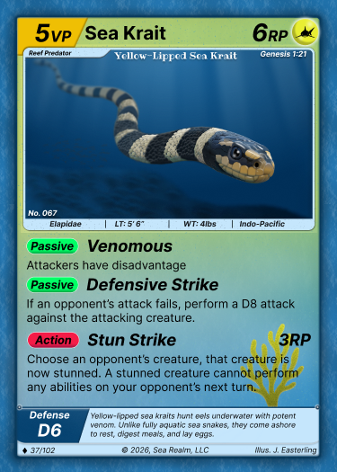 SeaRealm card featuring Yellow-Lipped Sea Krait